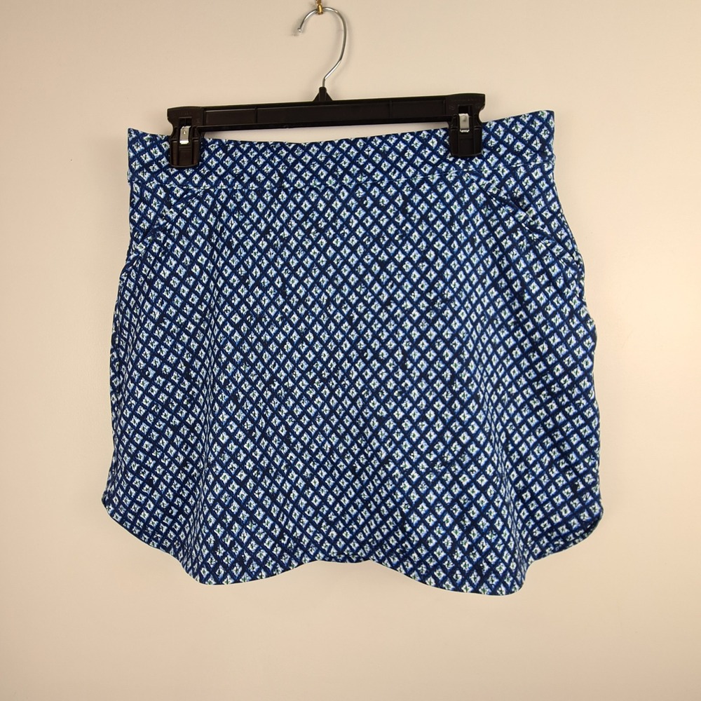 Peter Millar Womens Navy Blue Geometric Performance Golf‎ Skort UPF 50+ Size L